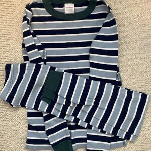 Hanna Andersson Striped Pajama Set - Navy and Green